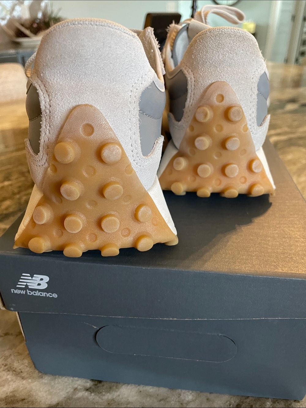 New Balance Light Gray & Gum Retro Runner - Picture 6 of 6